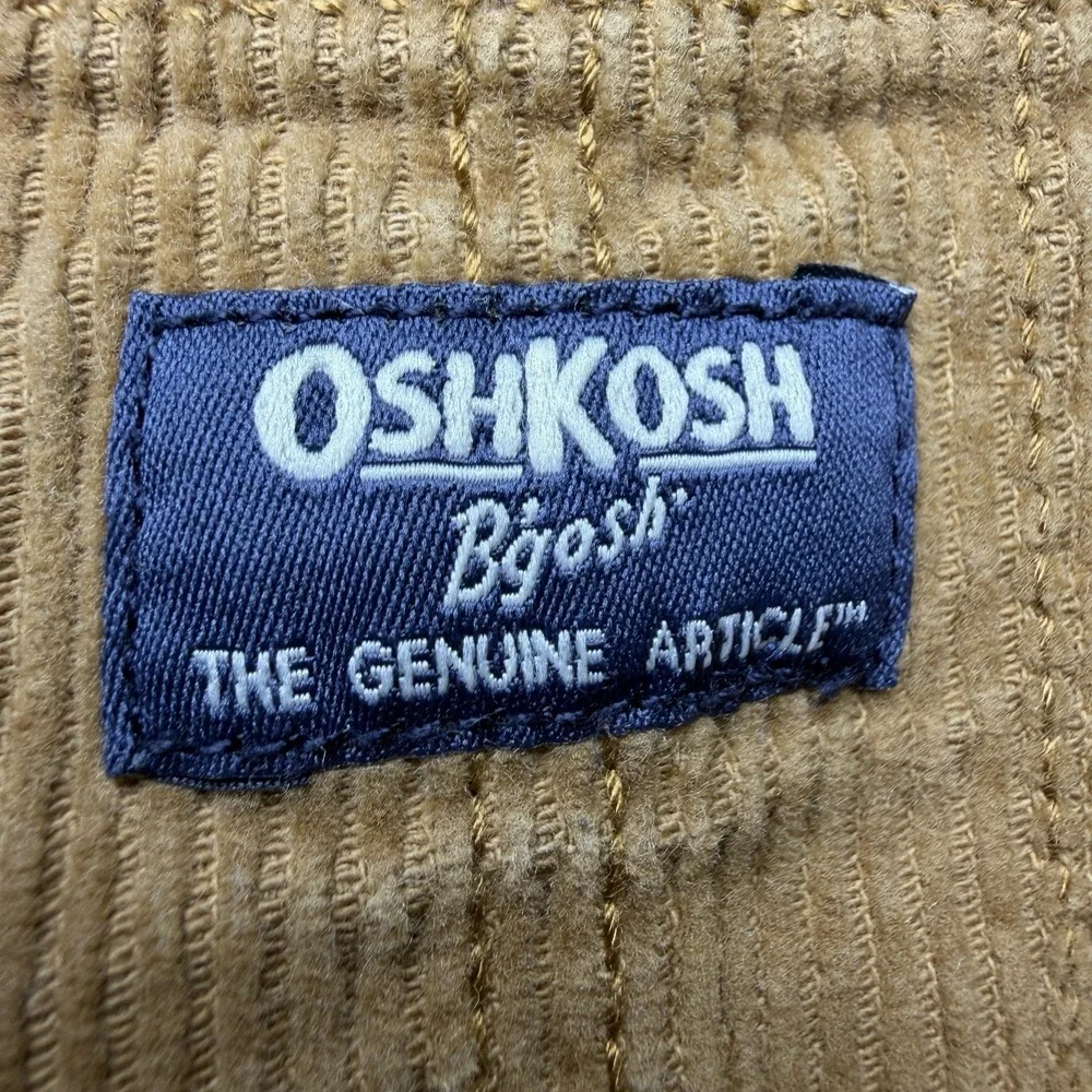 OshKosh B'gosh Toddler 2T Brown Corduroy Vestbak Overalls Lined Bib Carpenter